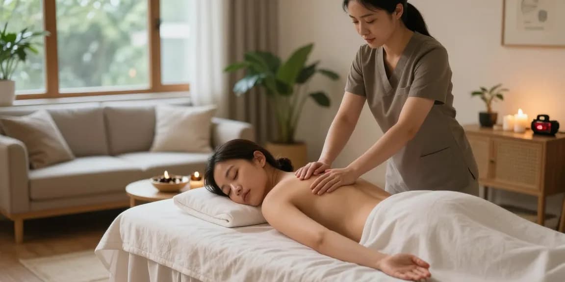 Experience ultimate relaxation with 구로출장안마 in a tranquil home setting, featuring soothing massage therapy.