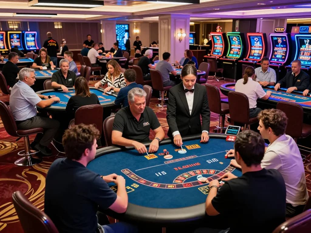 Players enjoying a thrilling game at 68win casino, showcasing strategic betting decisions and engaging gameplay.