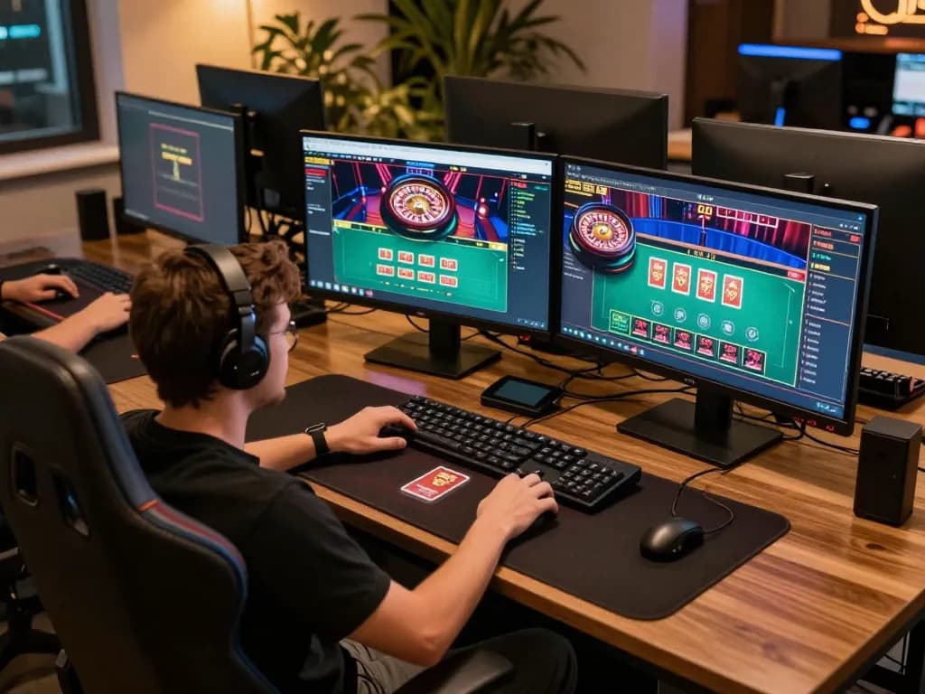 Player engaging in mm888 live dealer game with vibrant interface and cozy atmosphere