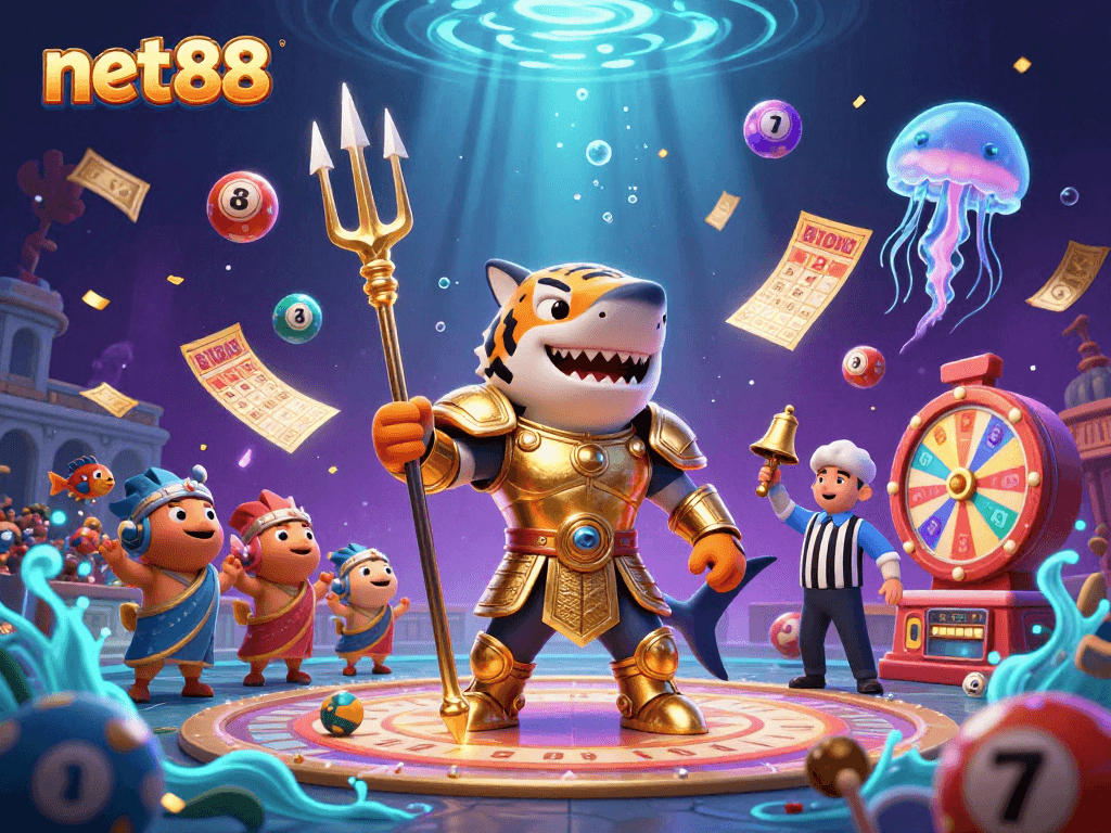 Win thrilling lottery prizes with net88 in a vibrant underwater bingo scene.
