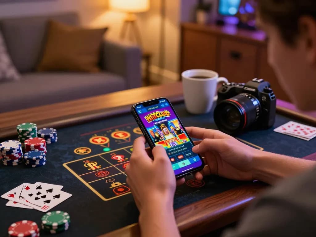Engaging gameplay in Hitclub app on smartphone, showcasing immersive online casino experience.