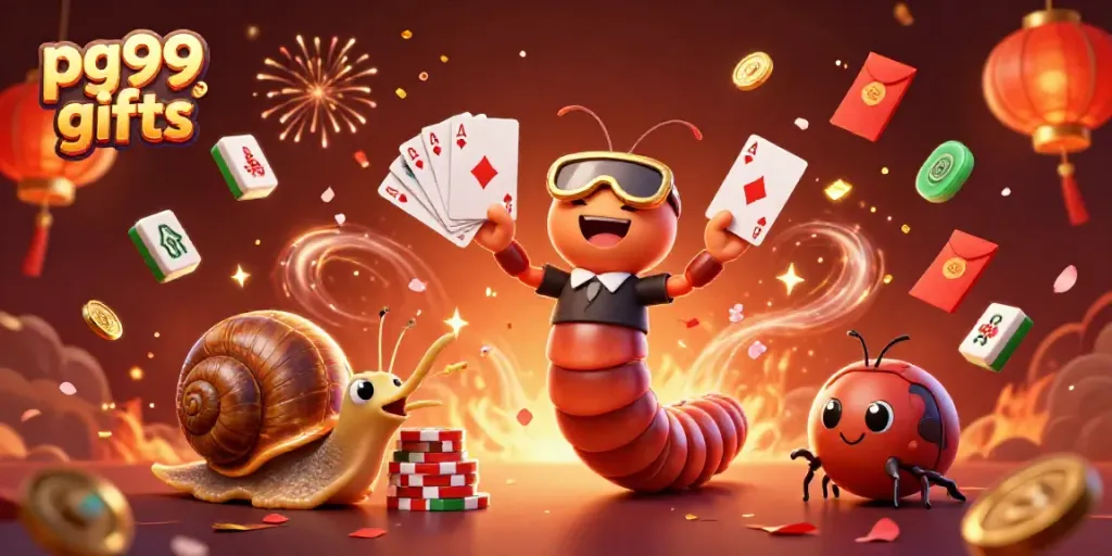 Experience the excitement of pg99 gifts with animated casino elements and lively characters in a vibrant scene.