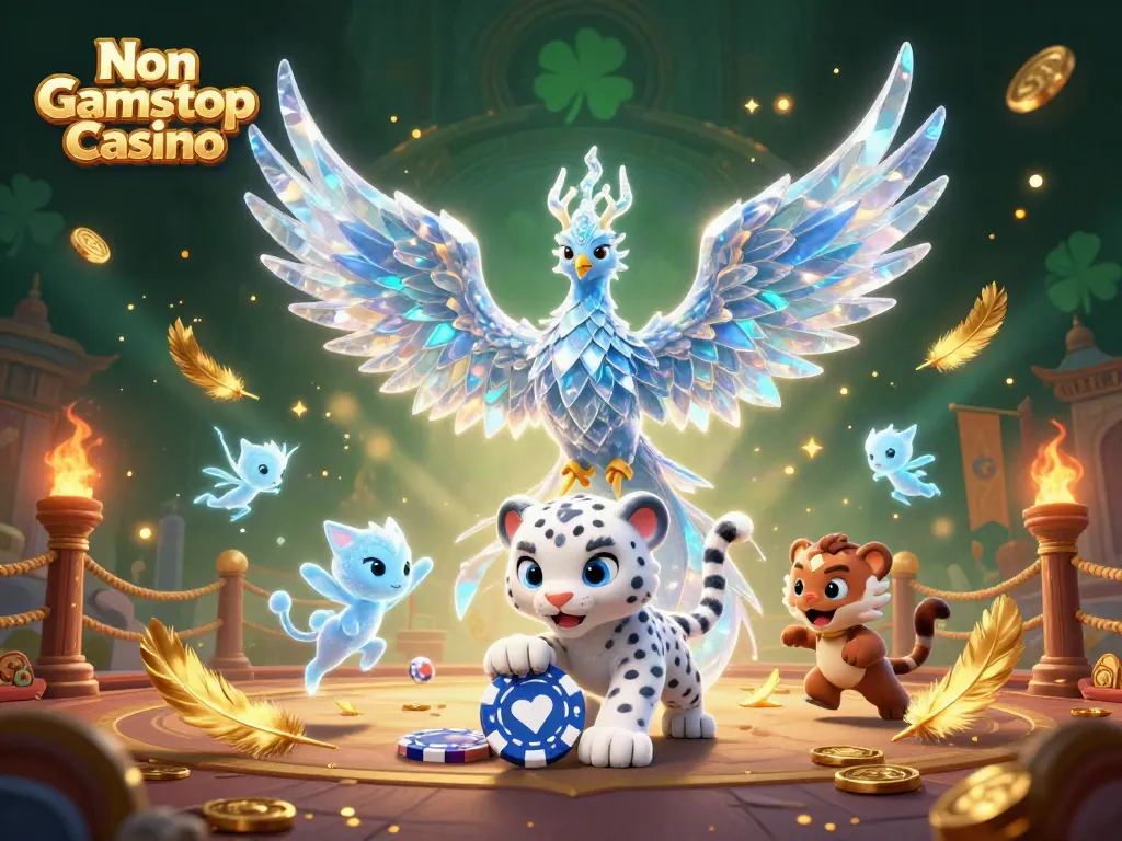 Experience the thrill at Non Gamstop Casino with an exciting 3D illustration of vibrant casino elements.