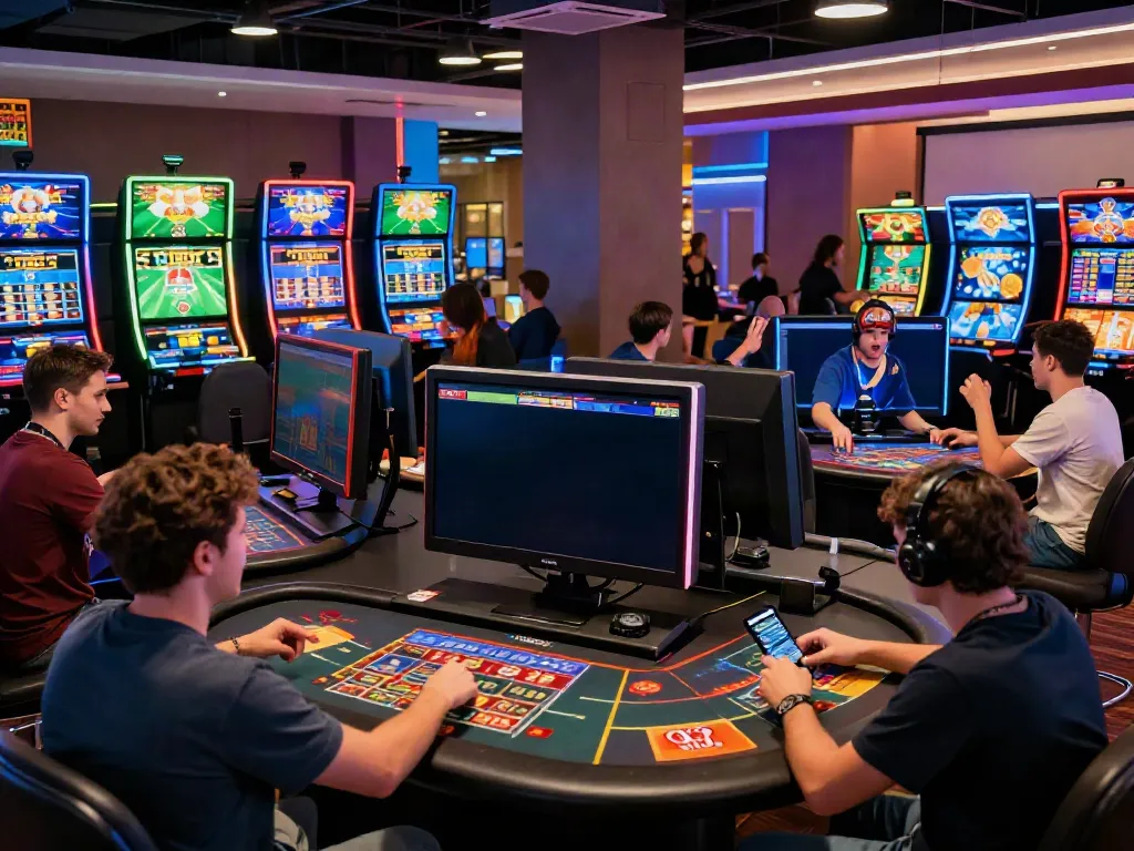 Engaging digital casino scene showcasing players at http://tx88-onl.net/ enjoying live sports betting and interactive games.