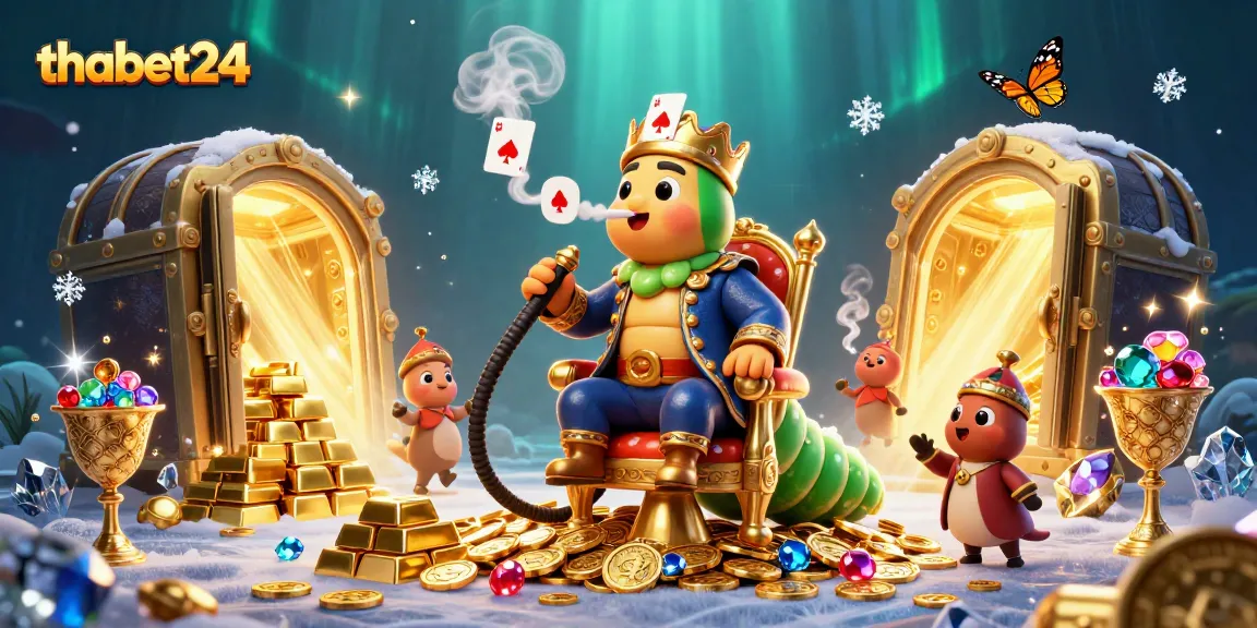 Experience thabet24's thrilling atmosphere with a vibrant 3D scene of a whimsical caterpillar hookah-master.