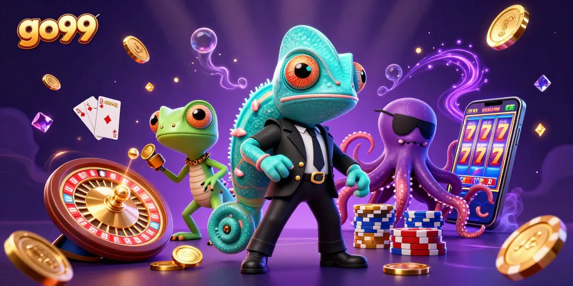 Spin to win big at go99 with a dazzling scene of casino excitement featuring vibrant characters and spectacular gaming elements.