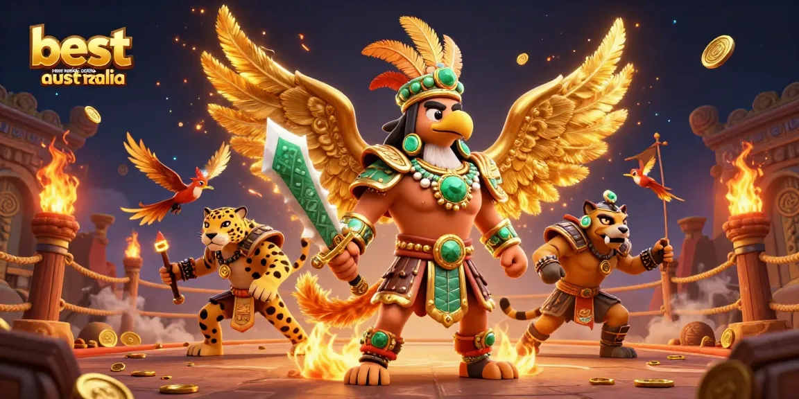 Experience the thrill at the best new online casino Australia with vibrant 3D warriors in action.
