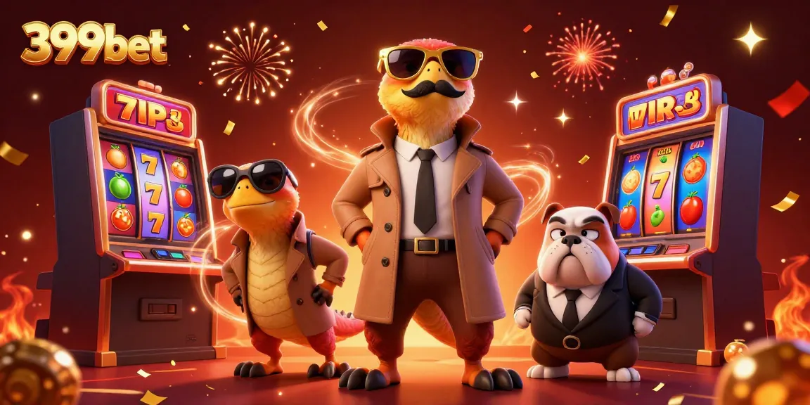 Experience fun gaming at 399bet with raptors in disguise attempting entry into a VIP casino lounge.
