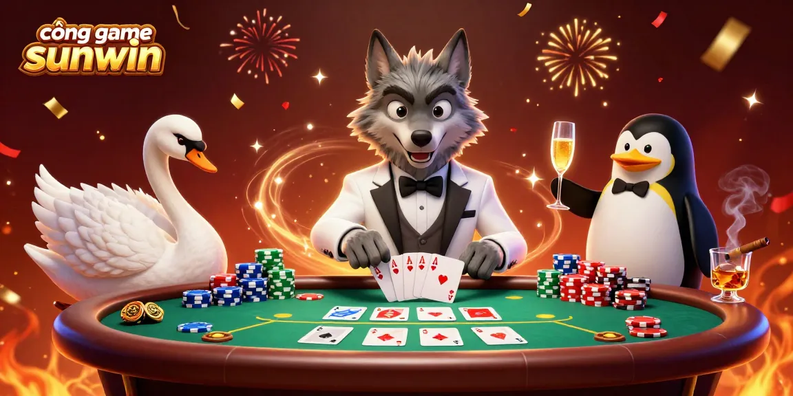Experience thrilling gameplay at cổng game sunwin with a debonair wolf and elegant characters.