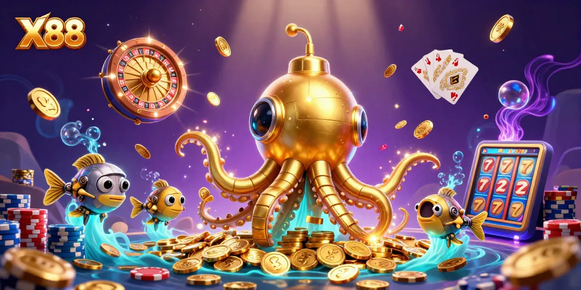 Join the fun at X88 while winning with spins on the roulette wheel amidst treasures!