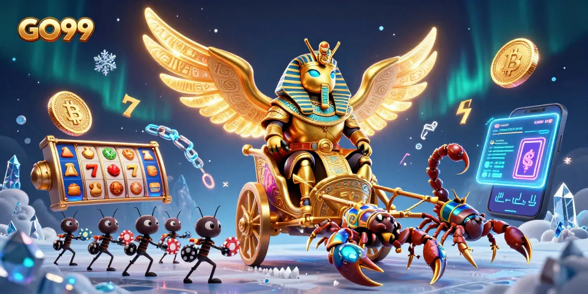 Engage in thrilling gameplay with GO99's vibrant casino scene featuring epic symbols and characters.